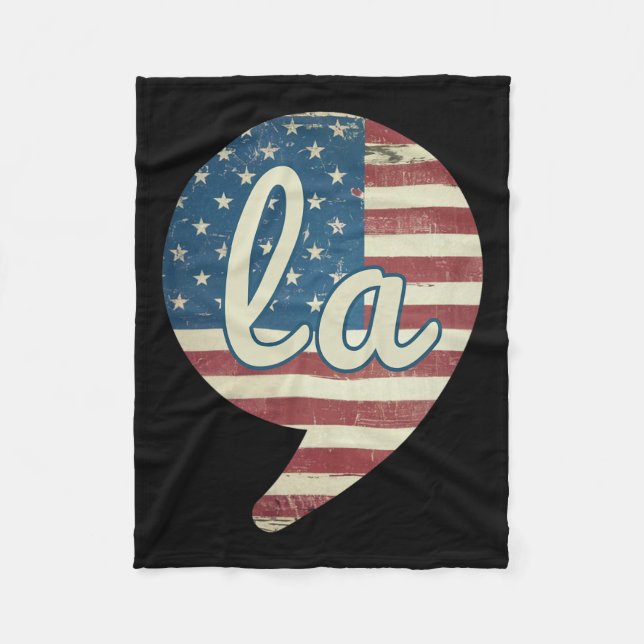Couverture Polaire Comma La Kamala Harris Flag américain Comma + La (Devant)