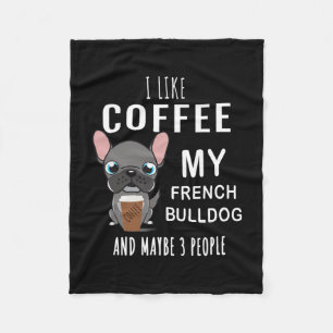 Couverture Polaire Comme le café avec mon ami bouledogues