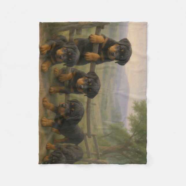 Couverture Polaire Compagnons de l'aube : chiots Rottweiler sur la co (Devant)