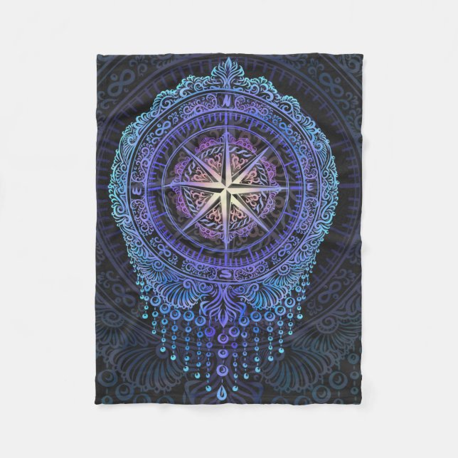 Couverture Polaire Compas céleste Mandala (Devant)