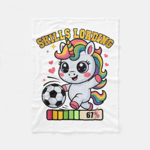 Couverture Polaire Compétences de licorne de football mignonnes Charg