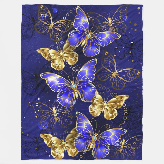 Couverture Polaire Composition avec papillons Sapphire (Devant)