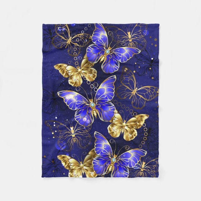 Couverture Polaire Composition avec papillons Sapphire (Devant)
