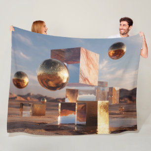 Couverture Polaire Composition Géométrique Surréaliste Avec Sphères D