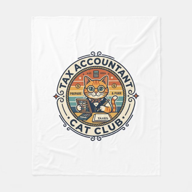 Couverture Polaire Comptable fiscal chat mignon kitty design - Compte (Devant)