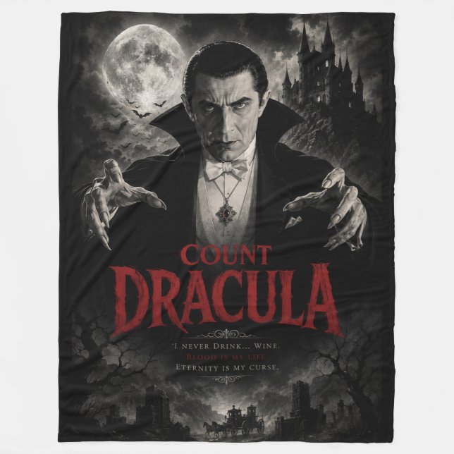 Couverture Polaire Comte Dracula Horreur Gothique Vampire Classique (Devant)