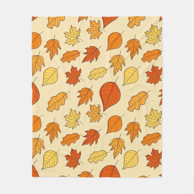 Couverture Polaire Concept feuille : Motif symbole d'automne (Devant)
