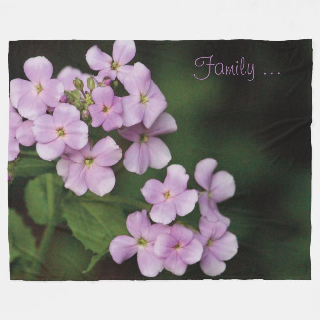 Couverture Polaire Conception à fleurs violettes (Devant (Horizontal))