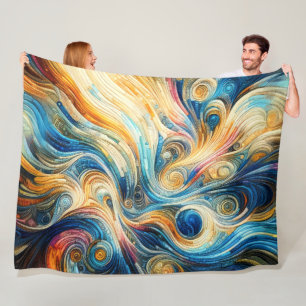 Couverture Polaire Conception abstraite colorée et quadrillée