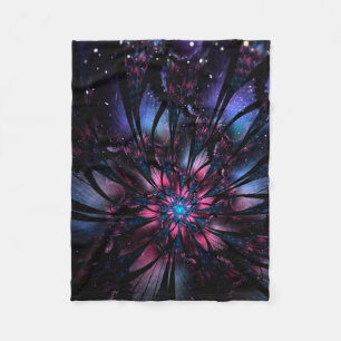 Couverture Polaire Conception Abstraite des fleurs fractales.