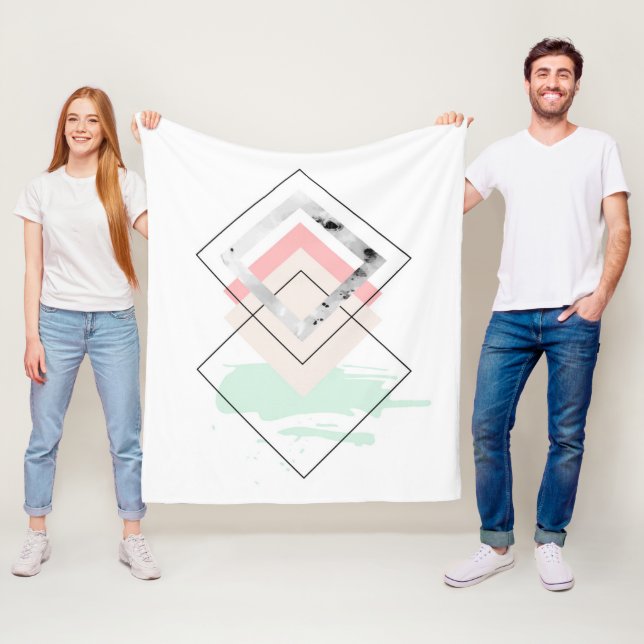 Couverture Polaire Conception abstraite géométrique (En situation)