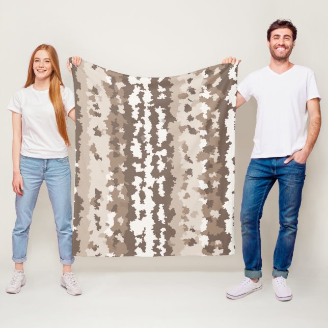Couverture Polaire Conception Abstraite Irrégulière Camo Terre Neutre (En situation)