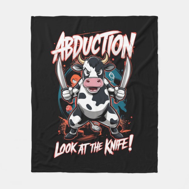 Couverture Polaire Conception avec un caractère vache (Devant)