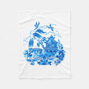 Couverture Polaire Conception bleue bleue et blanche de saule de la