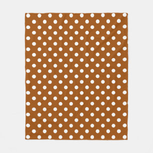 Couverture Polaire Conception Brown de Pois blancs