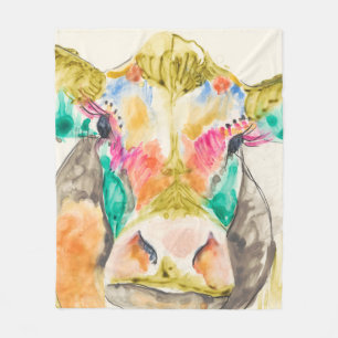 Couverture Polaire Conception colorée de vache