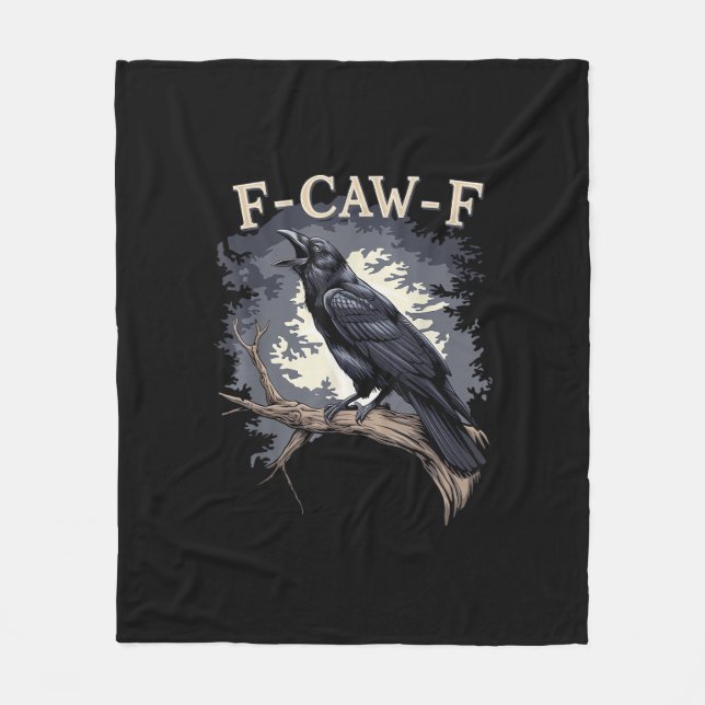 Couverture Polaire Conception créative et décontractée d'oiseau F Caw (Devant)