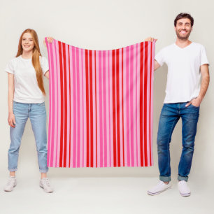Couverture Polaire Conception de bandes verticales roses et rouges de