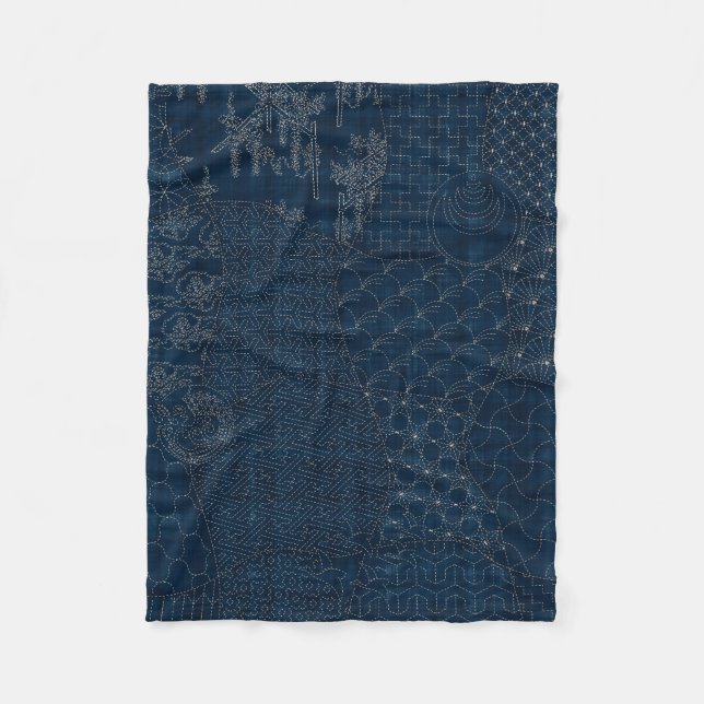 Couverture Polaire Conception de broderies de style Sashiko - (Devant)