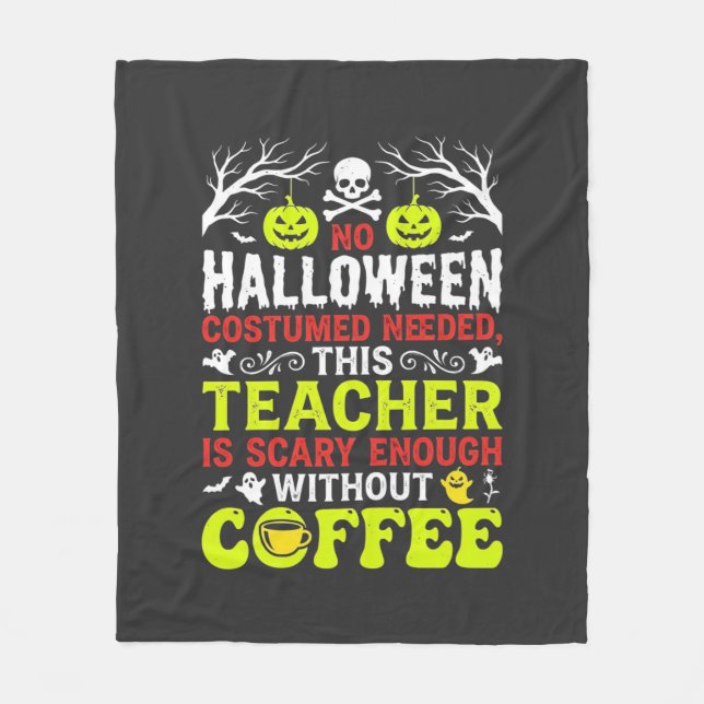 Couverture Polaire Conception de café assez effrayant pour Halloween  (Devant)