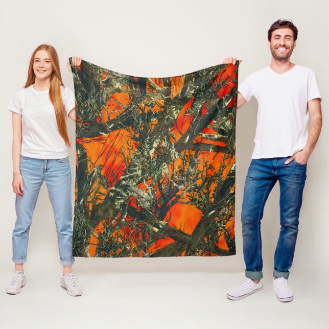 Couverture Polaire Conception de camouflage orange (En situation)