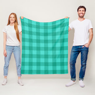 Couverture Polaire Conception de carreaux à carreaux gingham sarcelle