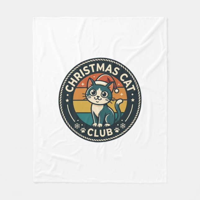 Couverture Polaire Conception de chat de Noël chaton mignon - Club de (Devant)