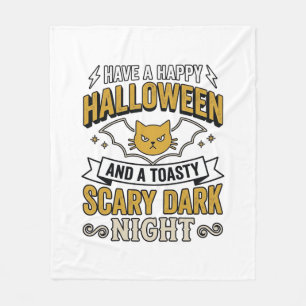 Couverture Polaire Conception de chat Halloween vintage nuit sombre e