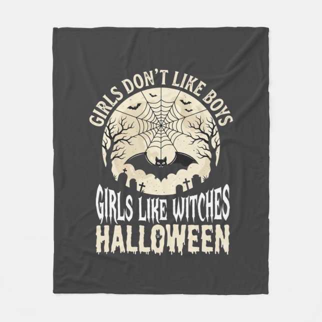 Couverture Polaire Conception de chauve-souris Halloween pour filles  (Devant)
