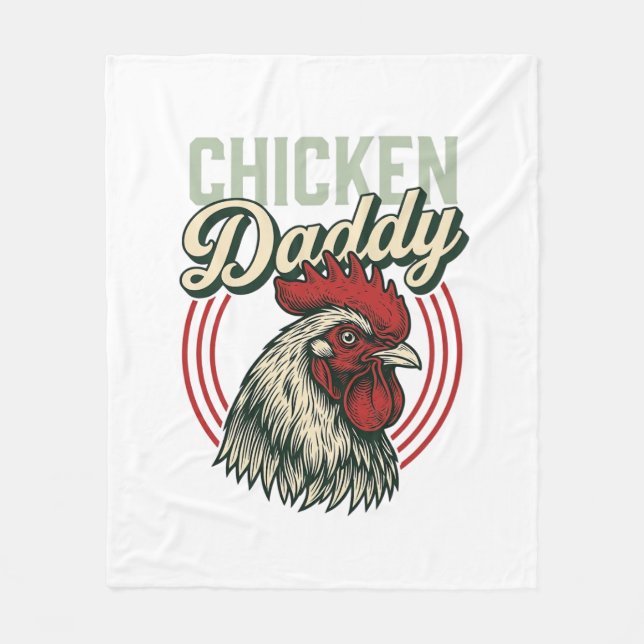 Couverture Polaire Conception de chemise de coq de papa de poulet vin (Devant)