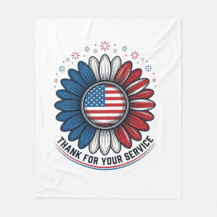 Couverture Polaire Conception de chemise de Daisy patriotique Merci p