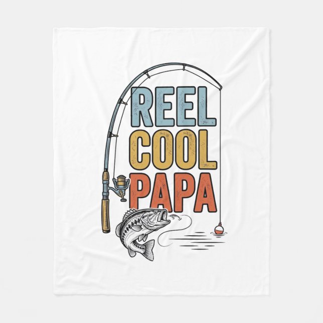 Couverture Polaire Conception de chemise de pêche Papa Reel Cool_1 (Devant)