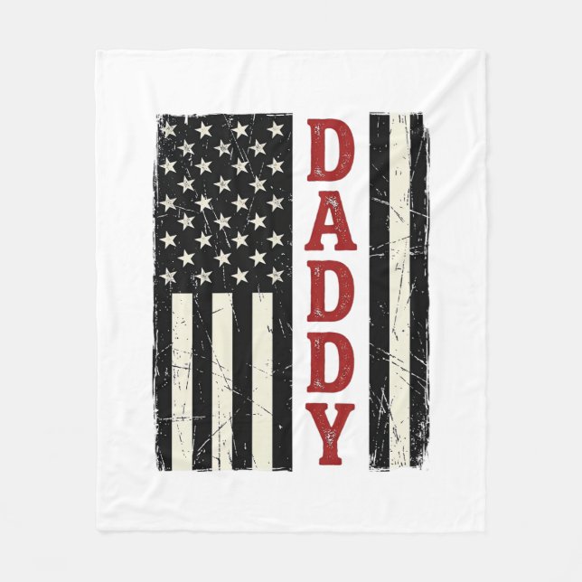Couverture Polaire Conception de chemise Drapeau Américain Papa en dé (Devant)