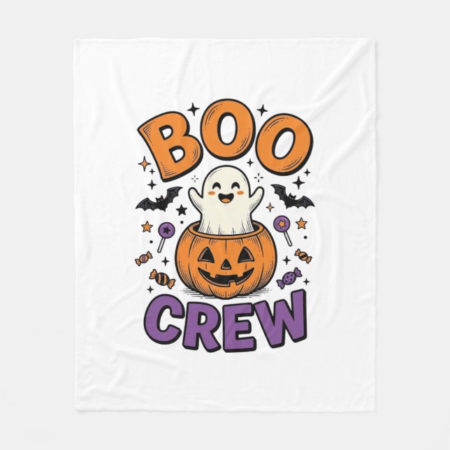 Couverture Polaire Conception de chemise Halloween Citrouille Fantôme (Devant)