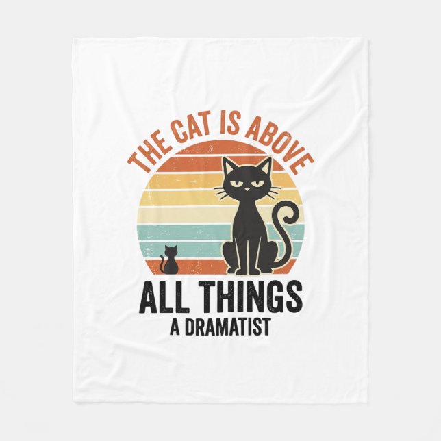Couverture Polaire Conception de chemise humoristique de chat dramati (Devant)
