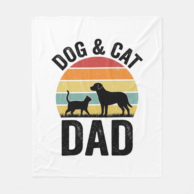Couverture Polaire Conception de chemise pour papa chien et chat amat (Devant)