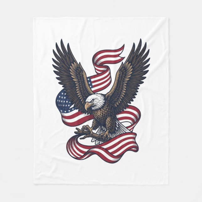 Couverture Polaire Conception de chemise vectorielle aigle patriotiqu (Devant)