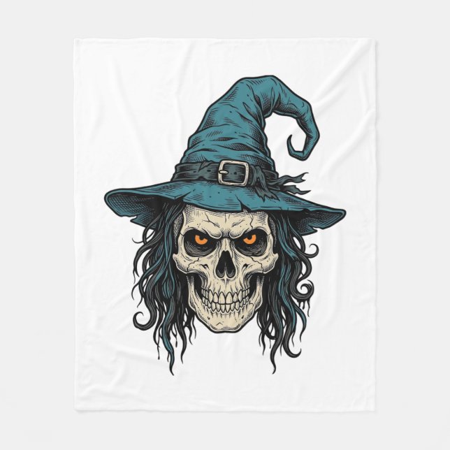 Couverture Polaire Conception de chemise vectorielle Halloween crâne  (Devant)
