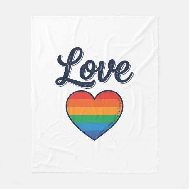 Couverture Polaire Conception de chemise vectorielle Love Rainbow Hea (Devant)