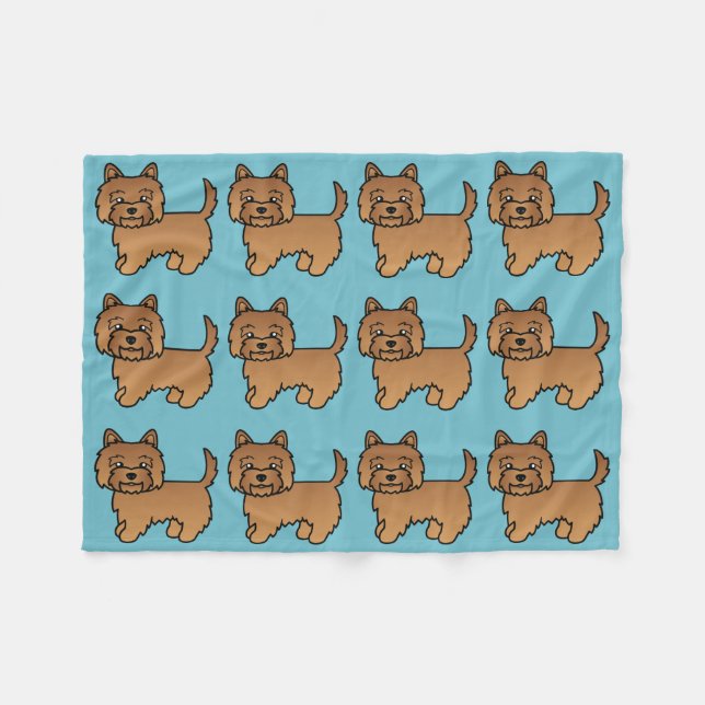 Couverture Polaire Conception de chien cartoon Terrier Cairn rouge (Devant (Horizontal))