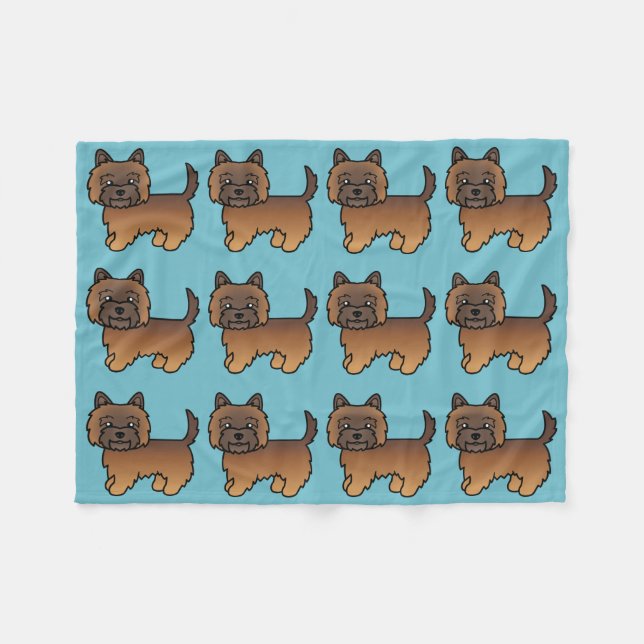 Couverture Polaire Conception de chien de dessin animé Terrier Cairn  (Devant (Horizontal))