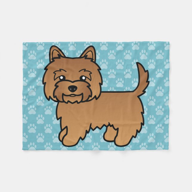 Couverture Polaire Conception de chien de dessin animé Terrier Cairn  (Devant (Horizontal))