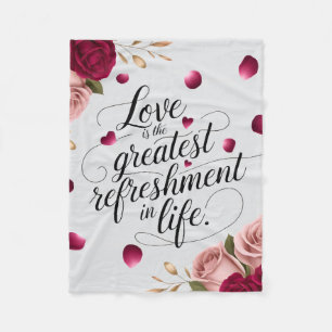 Couverture Polaire Conception de citation florale de rose élégante
