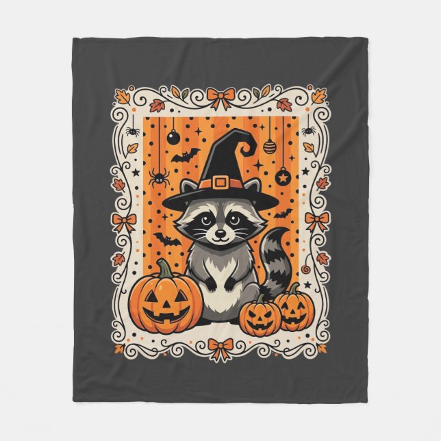 Couverture Polaire Conception de citrouille d'Halloween de raton lave (Devant)