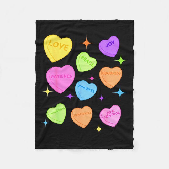 Couverture Polaire Conception de cœurs chrétiens de la Saint-Valentin (Devant)