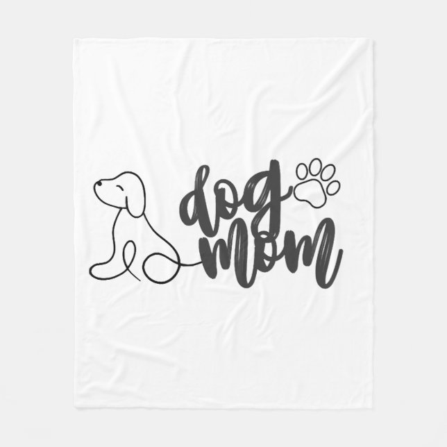Couverture Polaire Conception de dessin au trait de maman de chien Am (Devant)