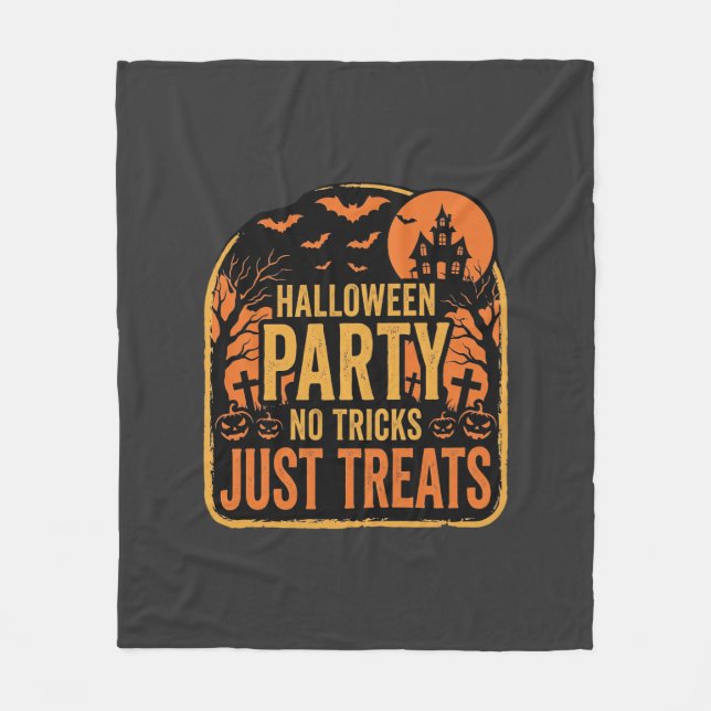 Couverture Polaire Conception de fête d'Halloween pas de tours juste  (Devant)