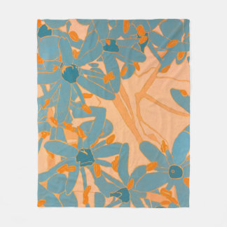 Couverture Polaire Conception de feuille contemporaine en pêche