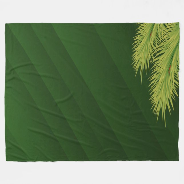 Couverture Polaire Conception de feuille de palmier tropical vert Nat (Devant (Horizontal))