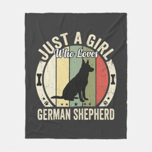 Couverture Polaire Conception de fille de berger allemand amoureuse d